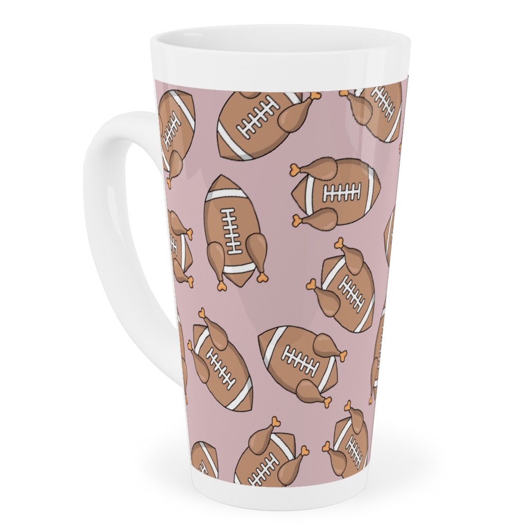 Turkey Football Tall Latte Mug, 17oz, Orange, Rye
