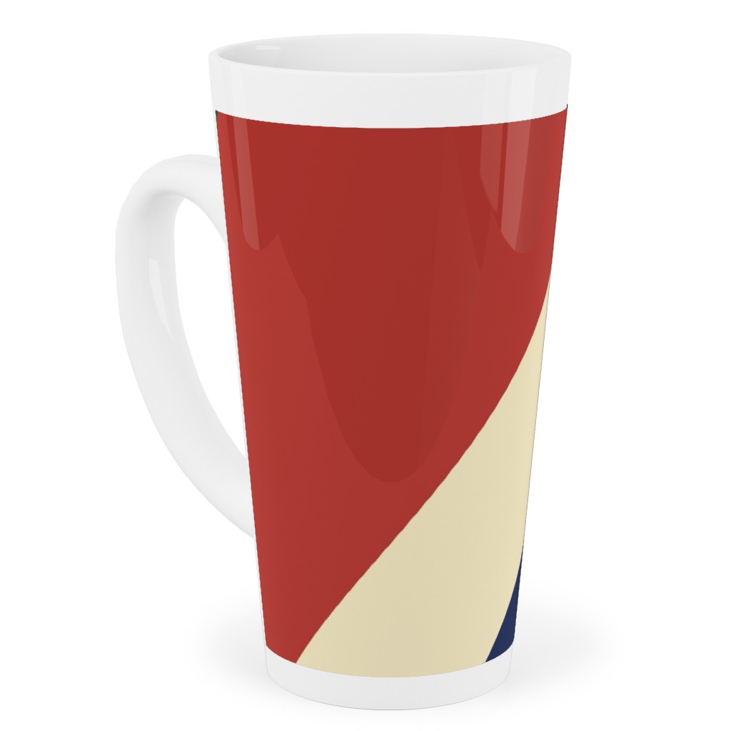 Camping Stripe Diagonal - Multi Tall Latte Mug, 17oz, Multicolor