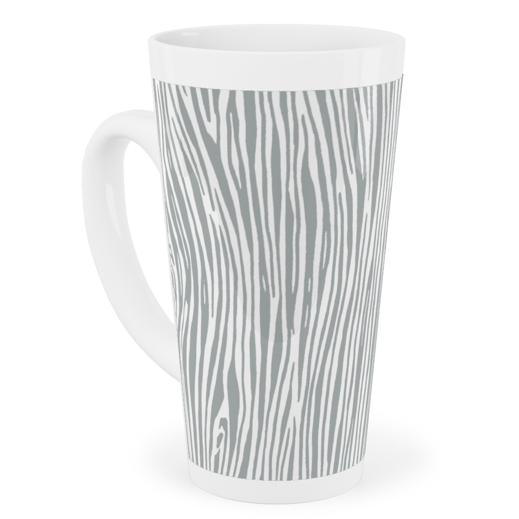 Woodgrain - Gray Tall Latte Mug, 17oz, Gray