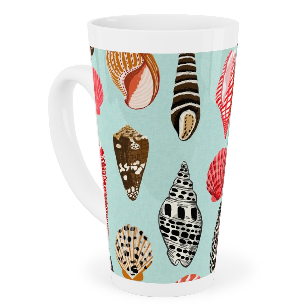Seashells Beach Summer - Mint Tall Latte Mug, 17oz, Multicolor