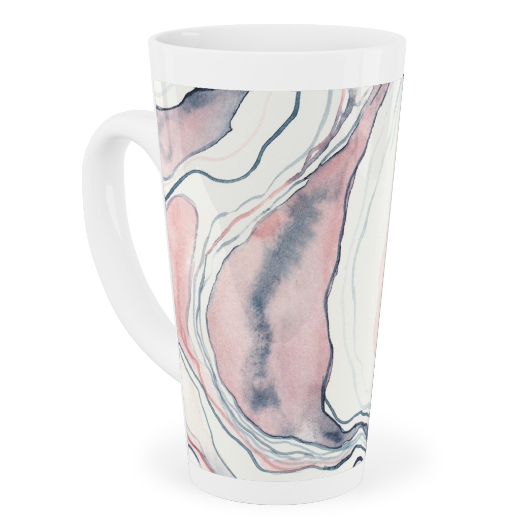Watercolor Marble Tall Latte Mug, 17oz, Pink