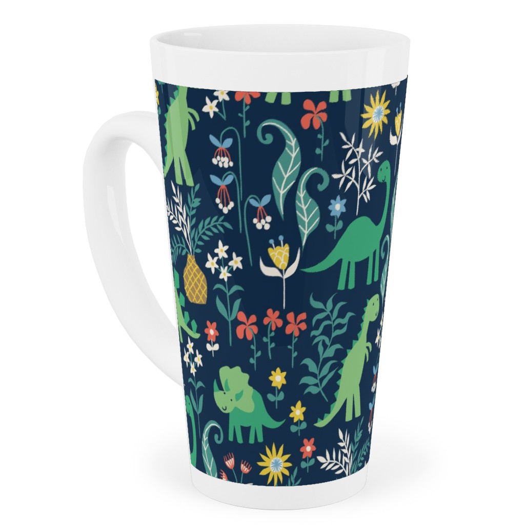 Dino Garden Tall Latte Mug, 17oz, Multicolor, Park Night