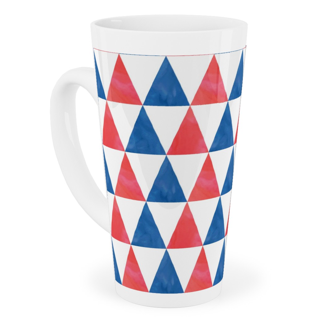 Faded Triangles - Multi Tall Latte Mug, 17oz, Multicolor