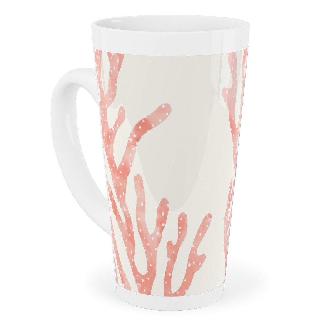 Coral Mermaid Tall Latte Mug, 17oz, Pink, Pearl