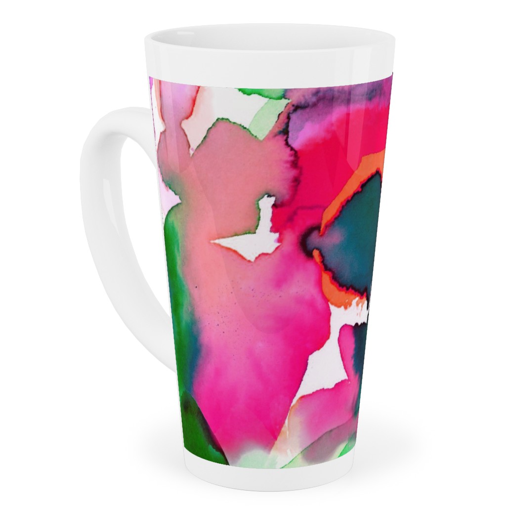 Abstract Flora Watercolor - Multi Tall Latte Mug, 17oz, Multicolor