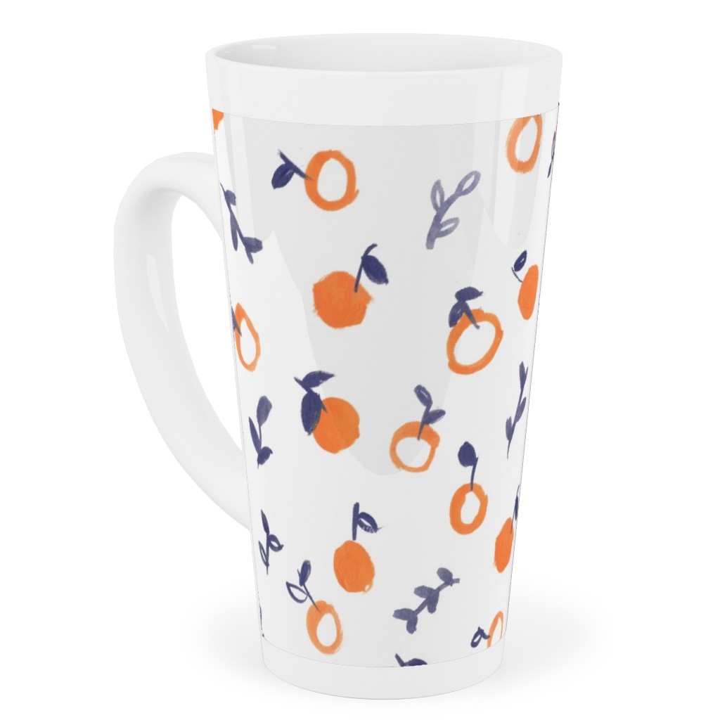 Whimsical Watercolor Orange Tall Latte Mug, 17oz, Orange