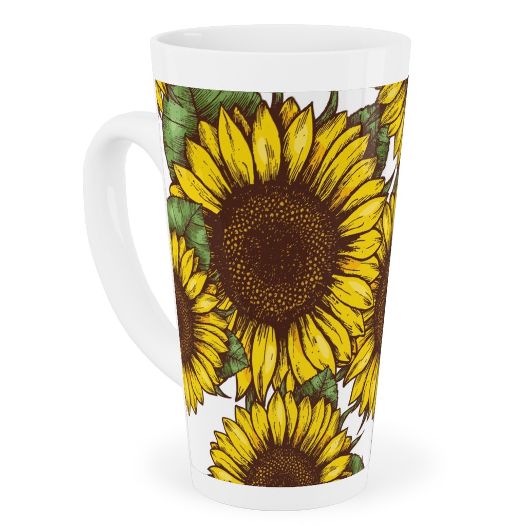 Sunflowers Tall Latte Mug, 17oz, Yellow