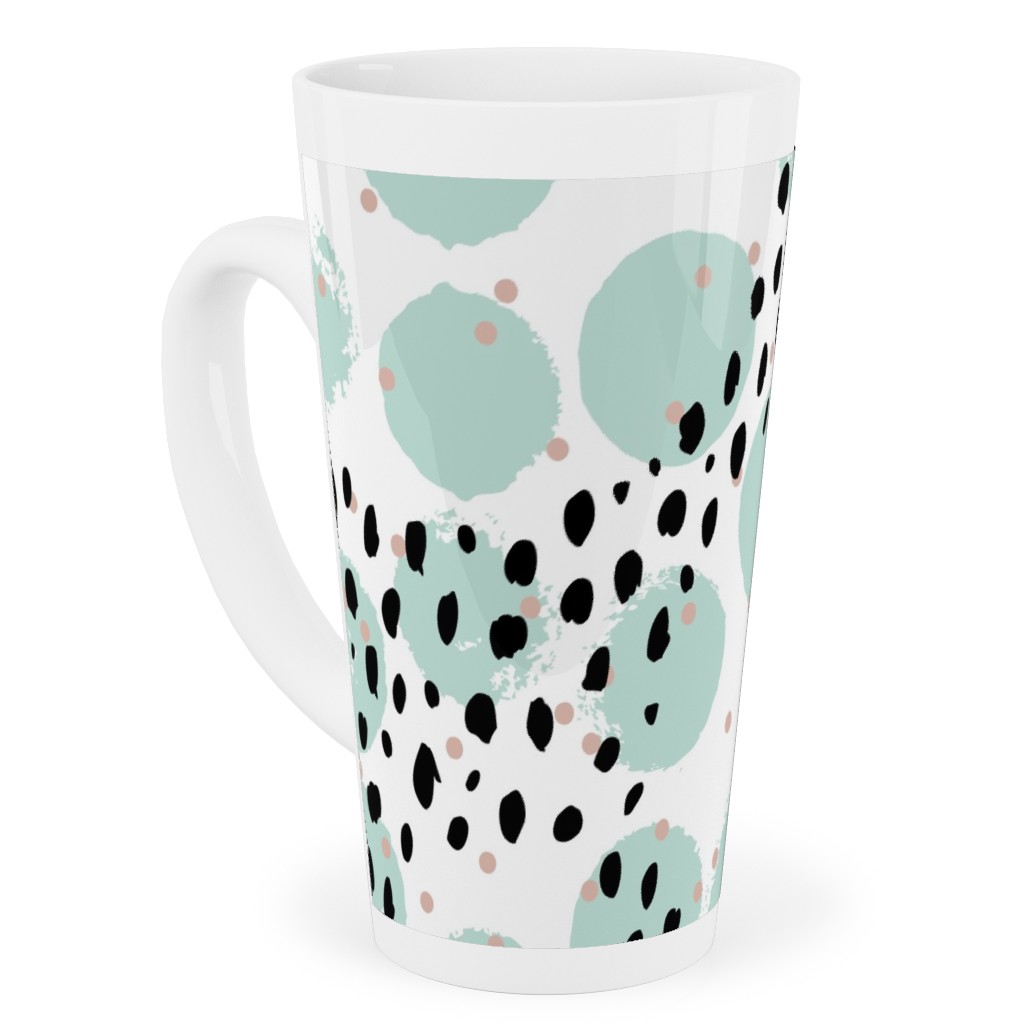 Abstract Rain - Green Tall Latte Mug, 17oz, Green