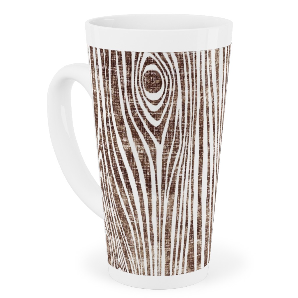 Woodgrain Driftwood Tall Latte Mug, 17oz, Brown