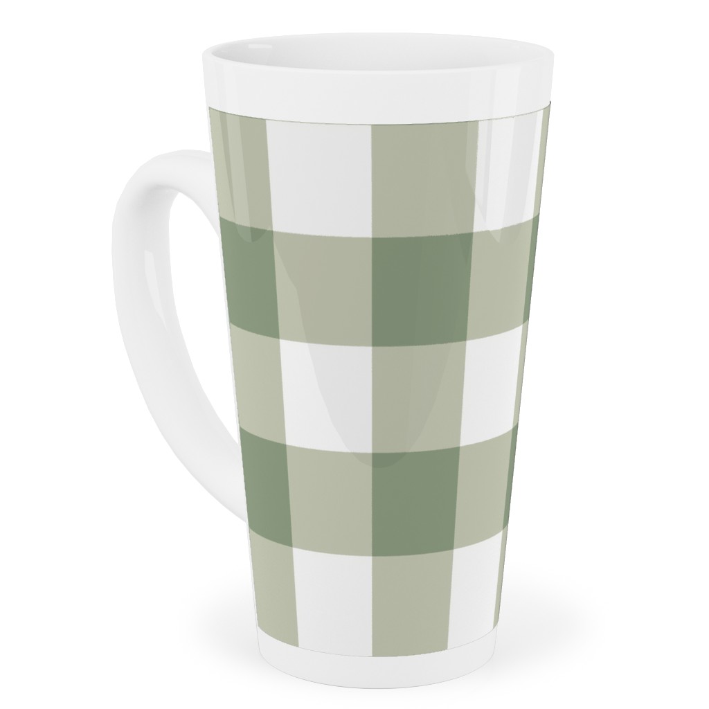 Plaid - Green Tall Latte Mug, 17oz, Green