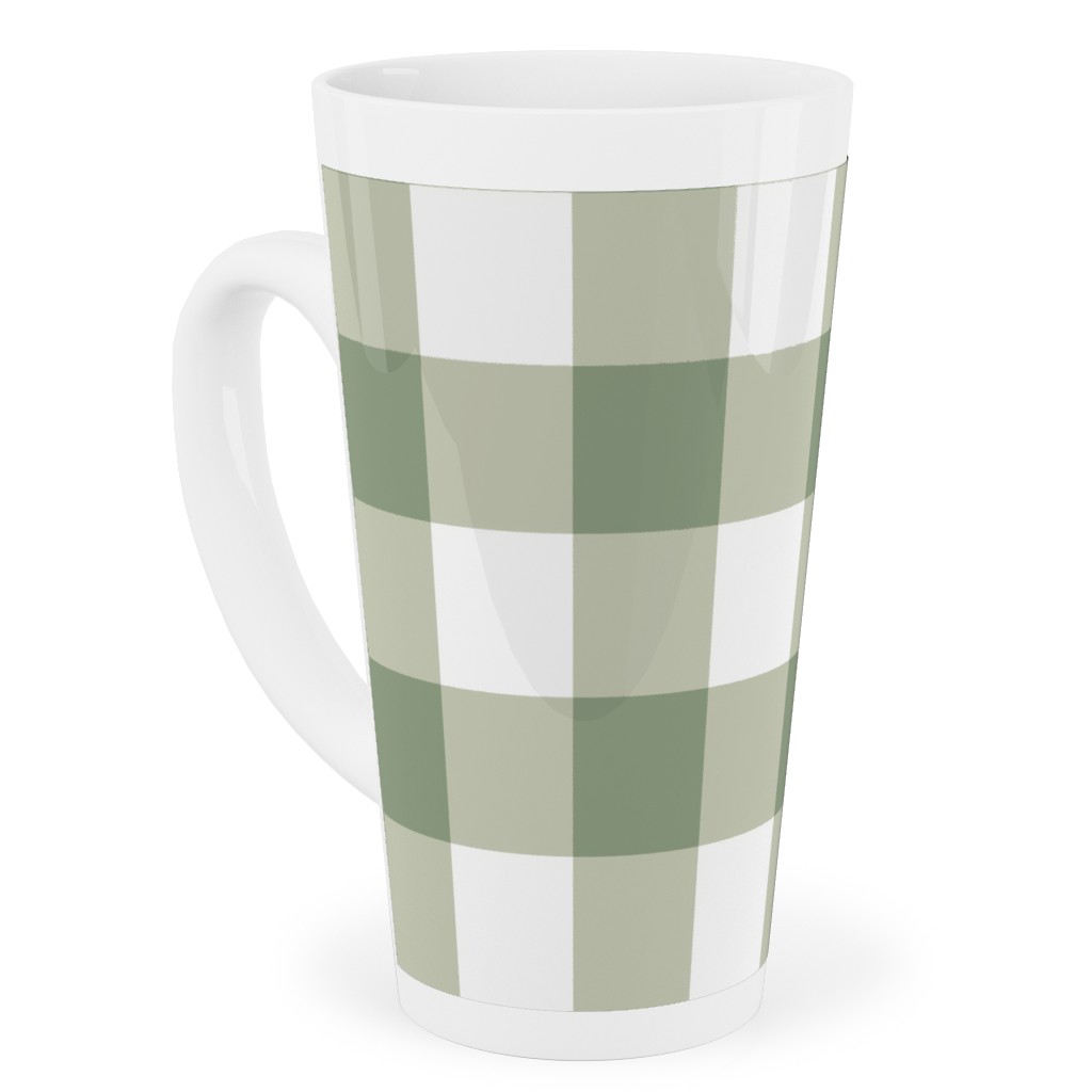 Plaid - Green Tall Latte Mug, 17oz, Green, Classic Green