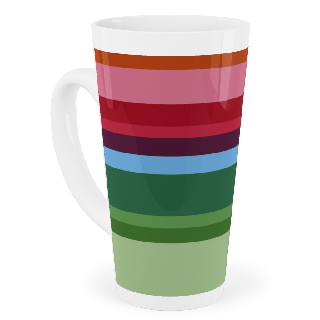 Rainbow Stripe Tall Latte Mug, 17oz, Multicolor