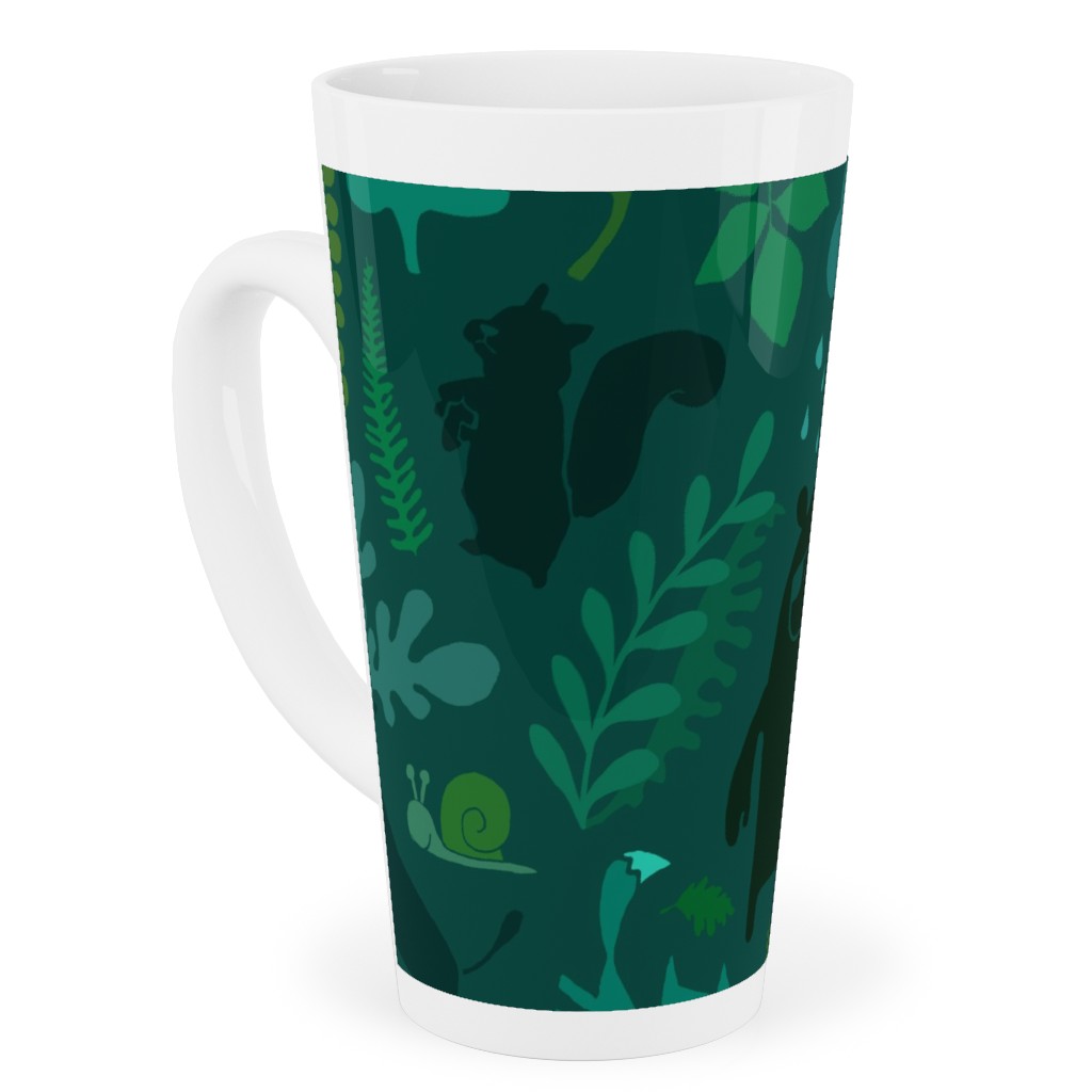 Pnw Forest - Emerald Green Tall Latte Mug, 17oz, Green