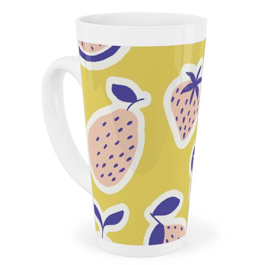 Fruity - Yellow Tall Latte Mug, 17oz, Yellow
