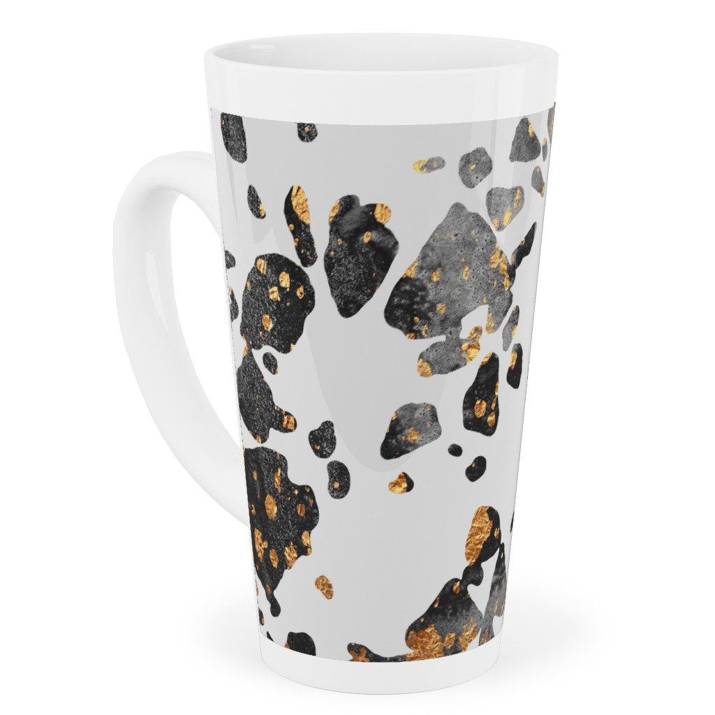Gold Speckled Terrazzo Tall Latte Mug, 17oz, Black