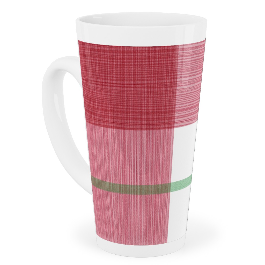 Double Plaid Tall Latte Mug, 17oz, Red, Apple