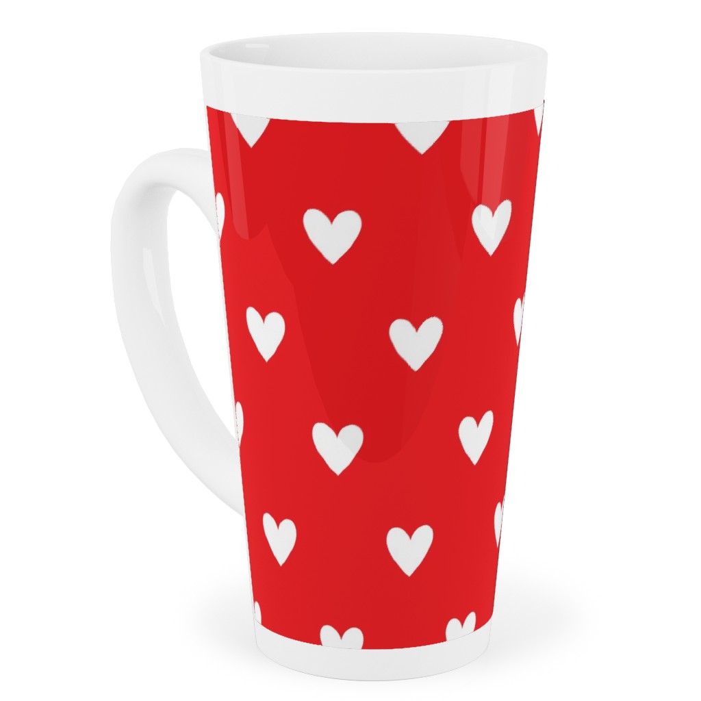 Love Hearts - Red Tall Latte Mug, 17oz, Red