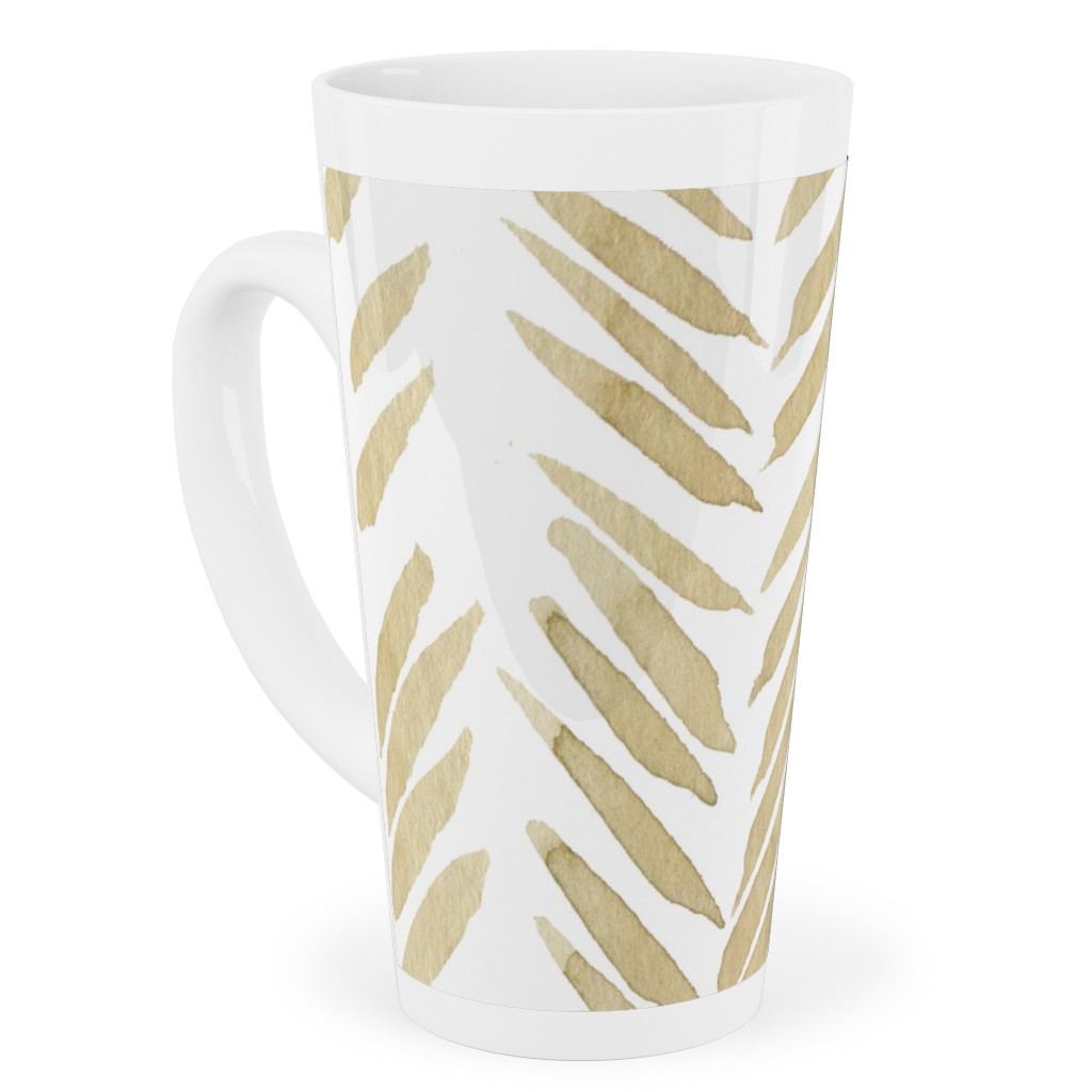 Leaf - Gold Tall Latte Mug, 17oz, Yellow