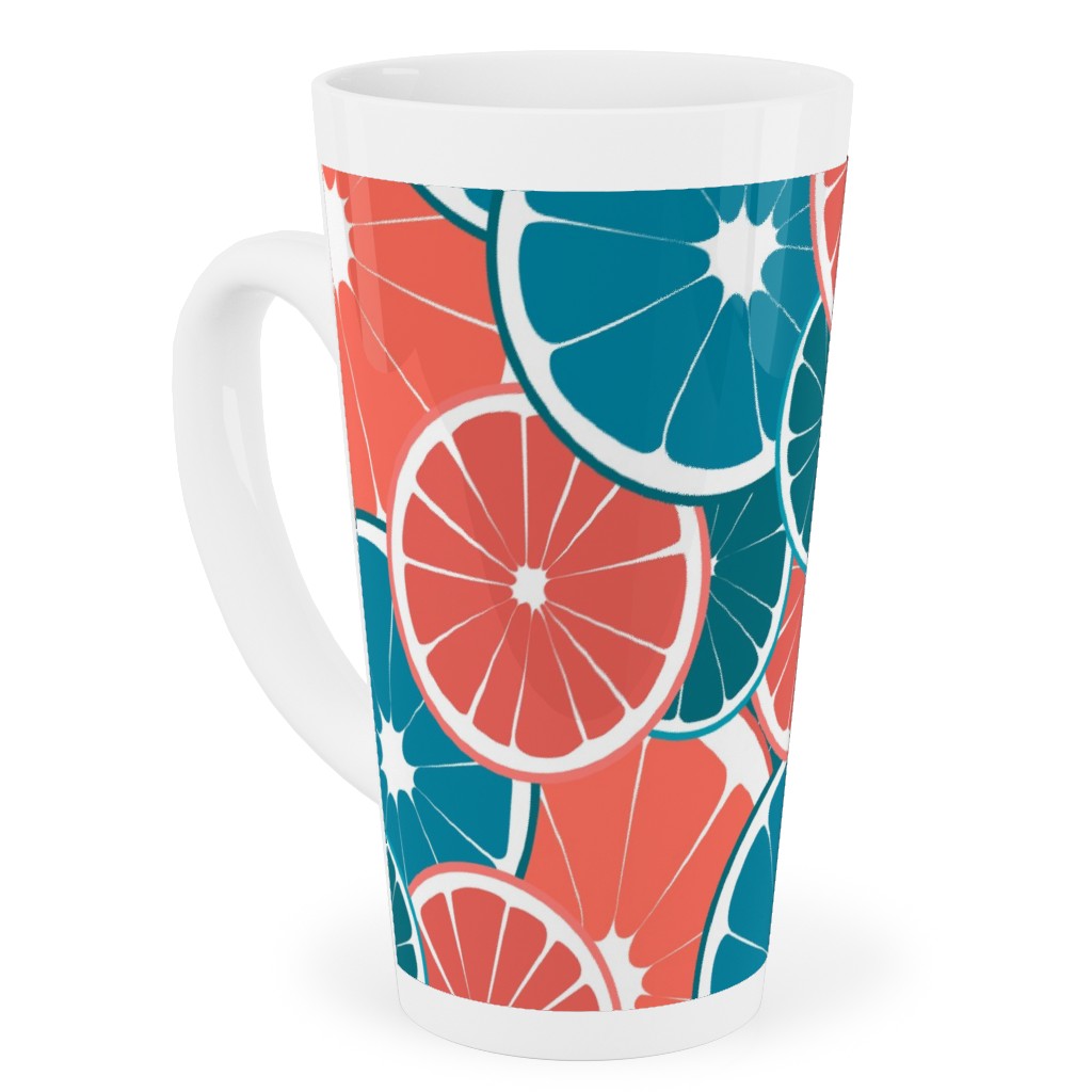 Citrus Tall Latte Mug, 17oz, Pink, Bright Pink