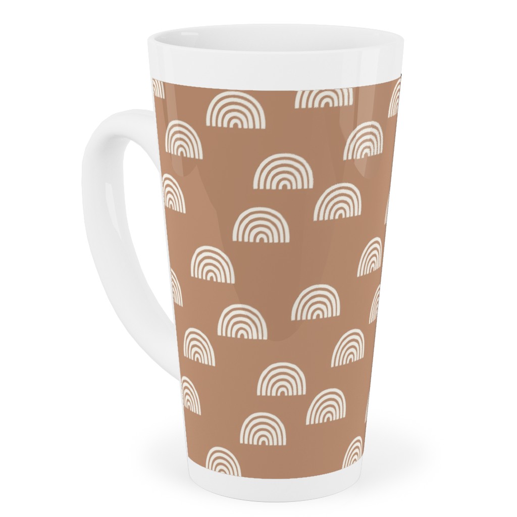Scattered Rainbows Tall Latte Mug, 17oz, Orange, Tan