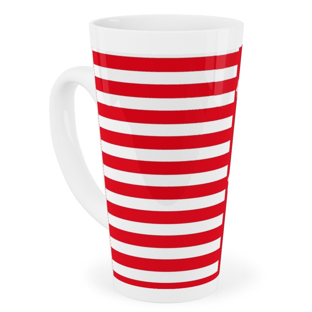 Stars and Stripes Reversed - Canada Day - Red and White Tall Latte Mug, 17oz, Red, Red