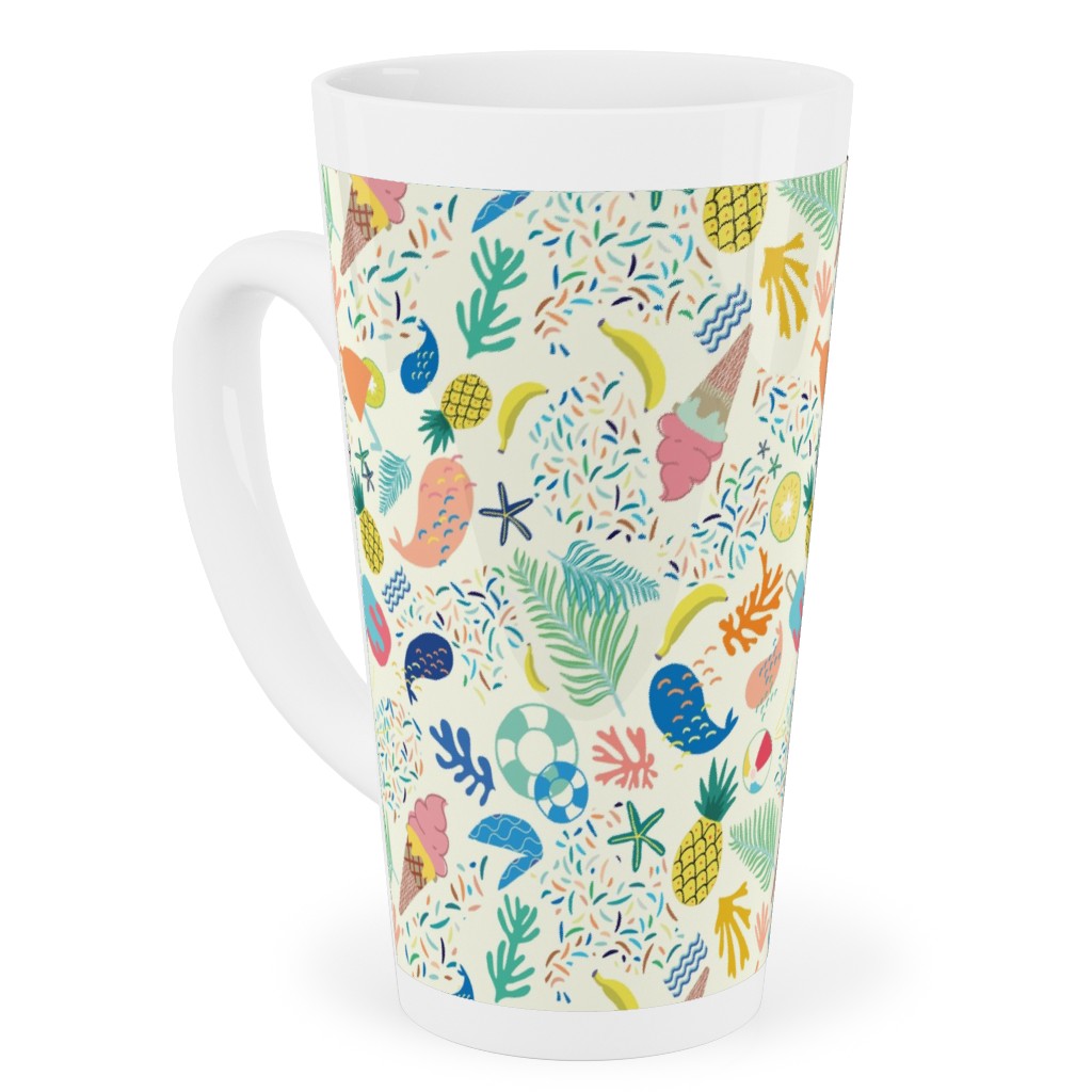 Ohlala Summer - Multi Tall Latte Mug, 17oz, Multicolor