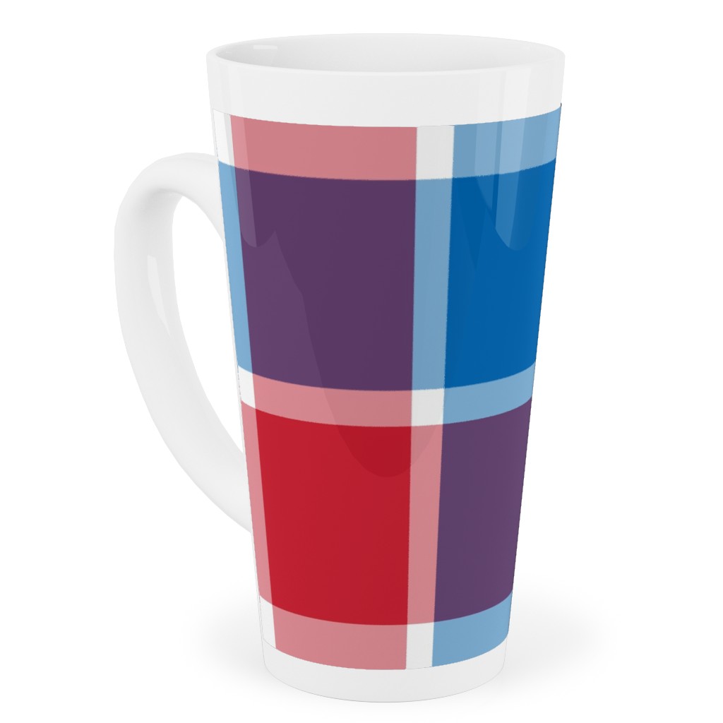 Independence Day Plaid - Multi Tall Latte Mug, 17oz, Multicolor