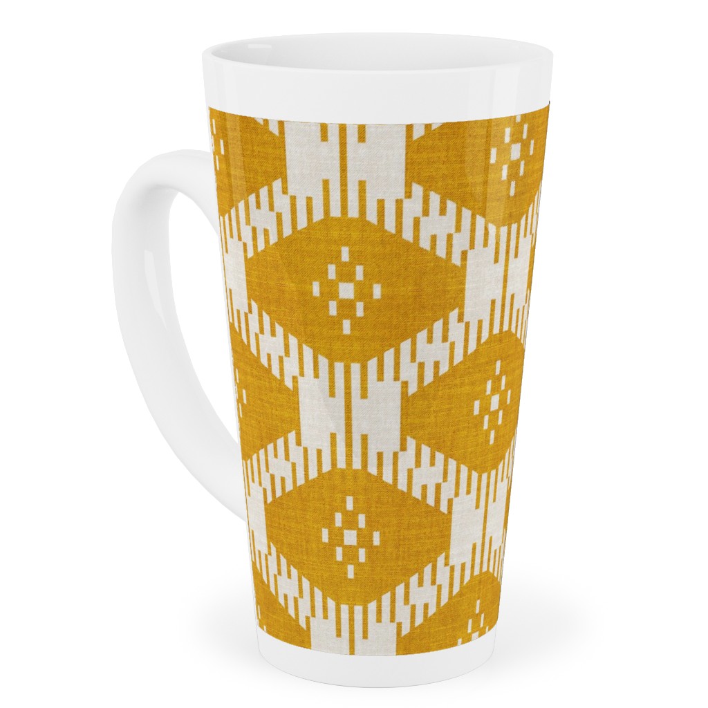 Stella Ikat - Yellow Tall Latte Mug, 17oz, Yellow, Classic Yellow