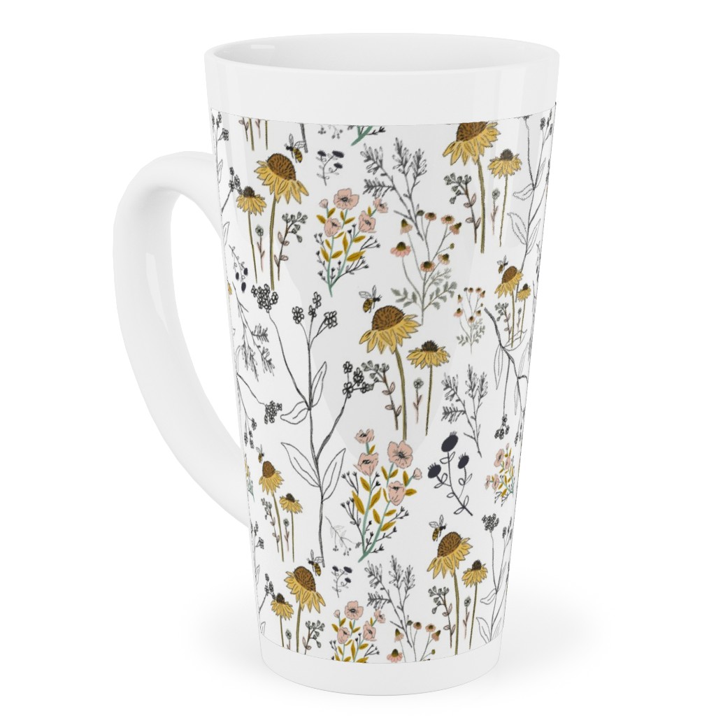 Bee Nice To Me Tall Latte Mug, 17oz, Yellow, Classic Yellow