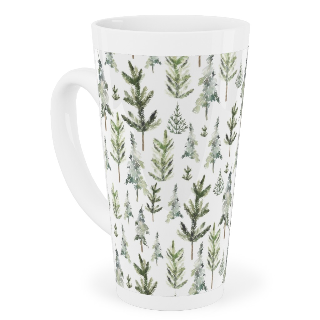 Winter Landscape Tall Latte Mug, 17oz, Green