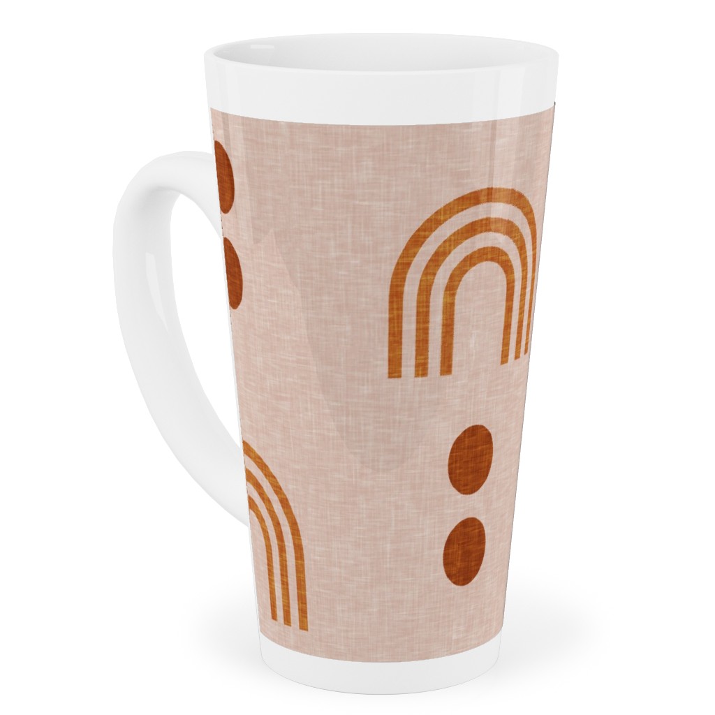 Aria Geometric Rainbow Tall Latte Mug, 17oz, Pink, Wheat