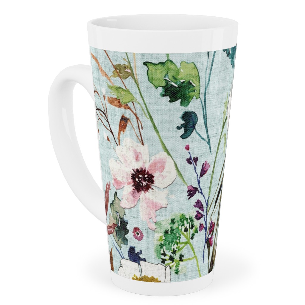 Verdure Wildflowers - Multi Tall Latte Mug, 17oz, Multicolor