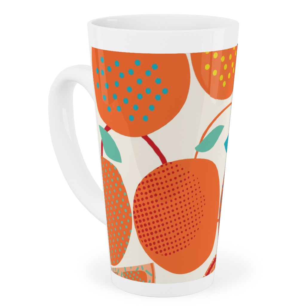 Fresh Orange - Orange Tall Latte Mug, 17oz, Orange