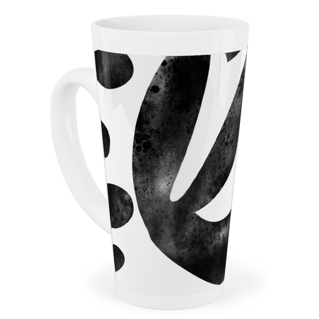 Flower Cutouts - Light Tall Latte Mug, 17oz, Black, Black