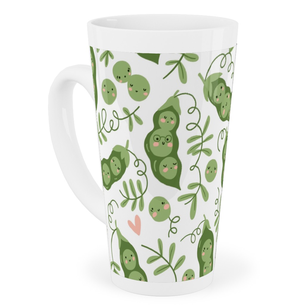 Cute Peas - Green Tall Latte Mug, 17oz, Green