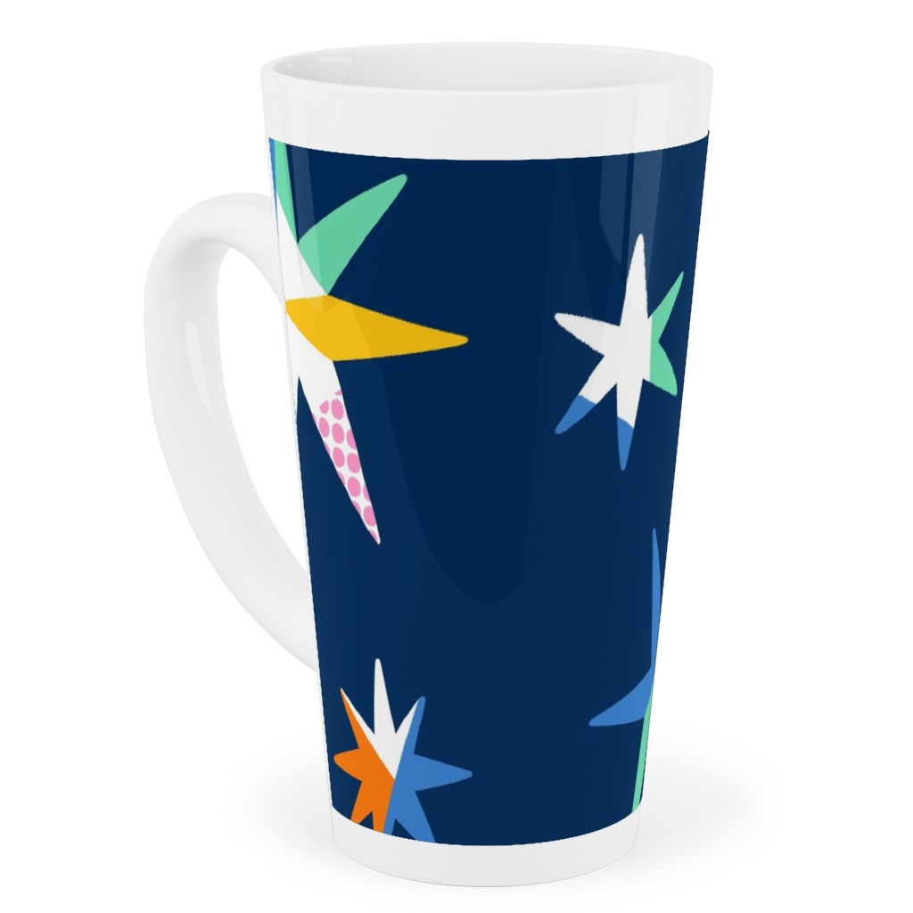 Modern Starry Sky - Blue Tall Latte Mug, 17oz, Blue