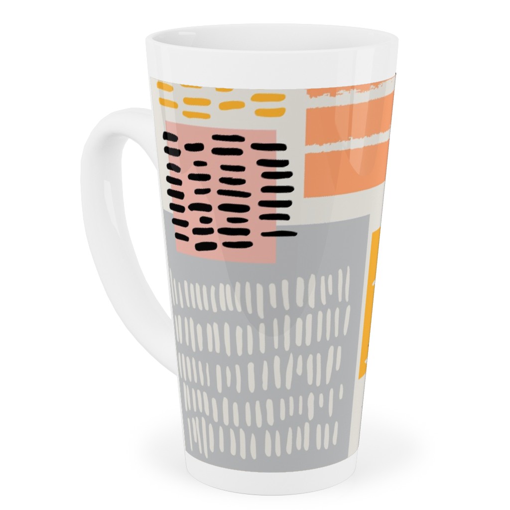 Textured Color Blocks - Multi Tall Latte Mug, 17oz, Multicolor