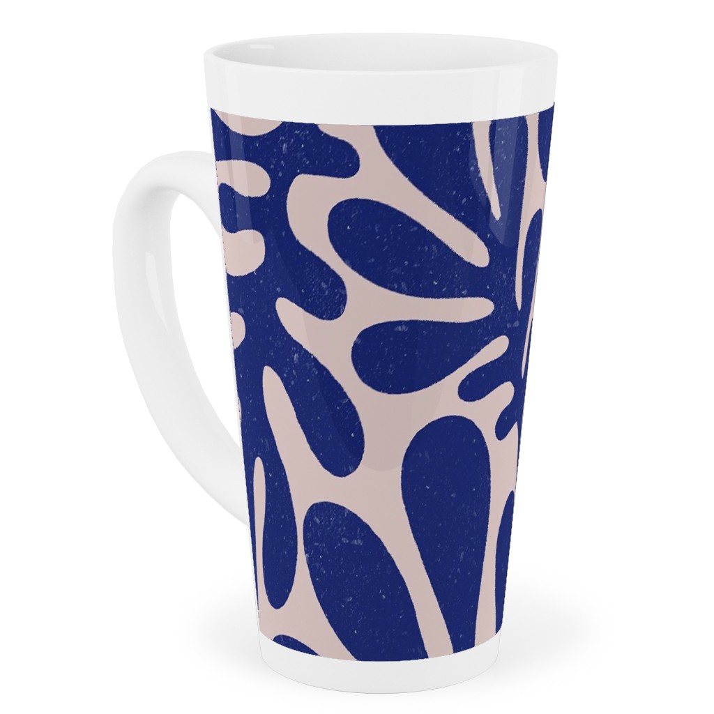 Organic Leaves - Blue Tall Latte Mug, 17oz, Blue