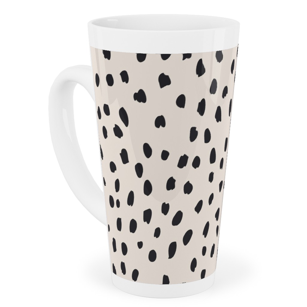 Black Marks - Creamy Beige Tall Latte Mug, 17oz, Beige, Pearl