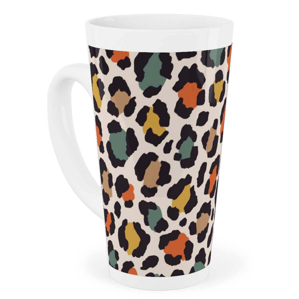 Colored Leopard Print - Mulit Tall Latte Mug, 17oz, Multicolor