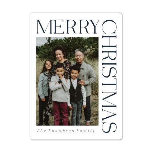 Modern Serif Merry Magnet, 4x5.5, White