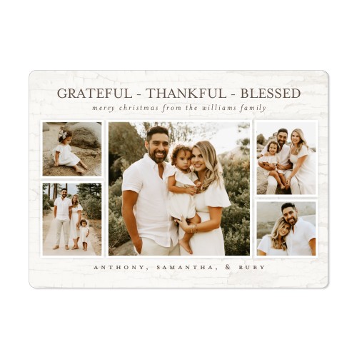 Grateful Thankful Blessed Family Magnet, 4x5.5, White