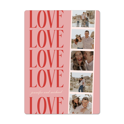 Love Filmstrip Magnet, 4x5.5, Pink, peony