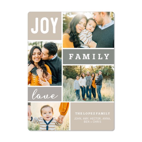 Joy Family Love Magnet, 4x5.5, Gray