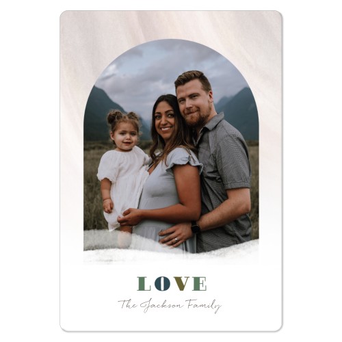 Love Brushed Archway Magnet, 3x5, Gray