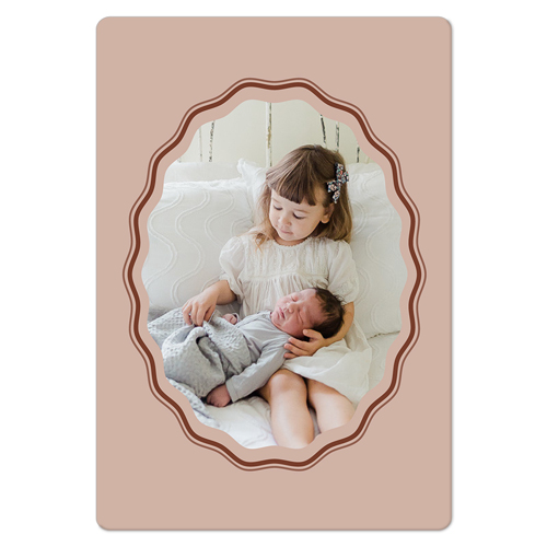 Rippled Border Magnet, 3x5, Brown, sap