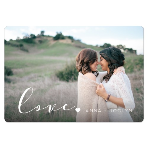 Love Script Magnet, 3x5, White