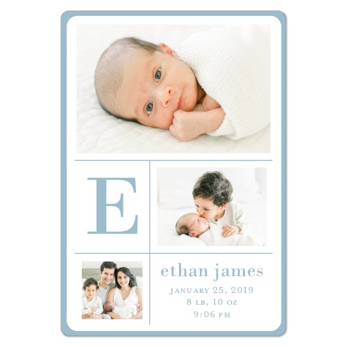 Modern Baby Monogram Magnet, 3x5, Blue