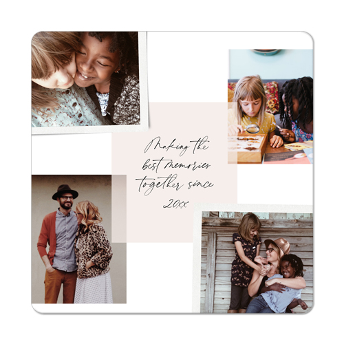 Handwritten Note Collage Magnet, 3x3, White, white