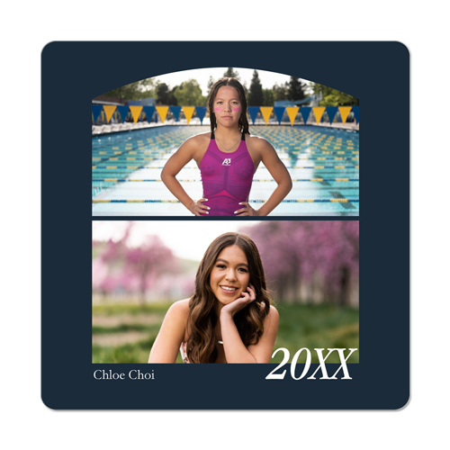 Stacked Arch Collage Magnet, 3x3, Black, silhouette